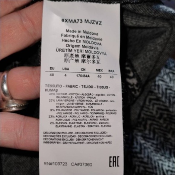 Armani Collezioni 4 Sheath Dress Black Gray Herringbone Knit Stretch Sleeveless - Picture 8 of 10